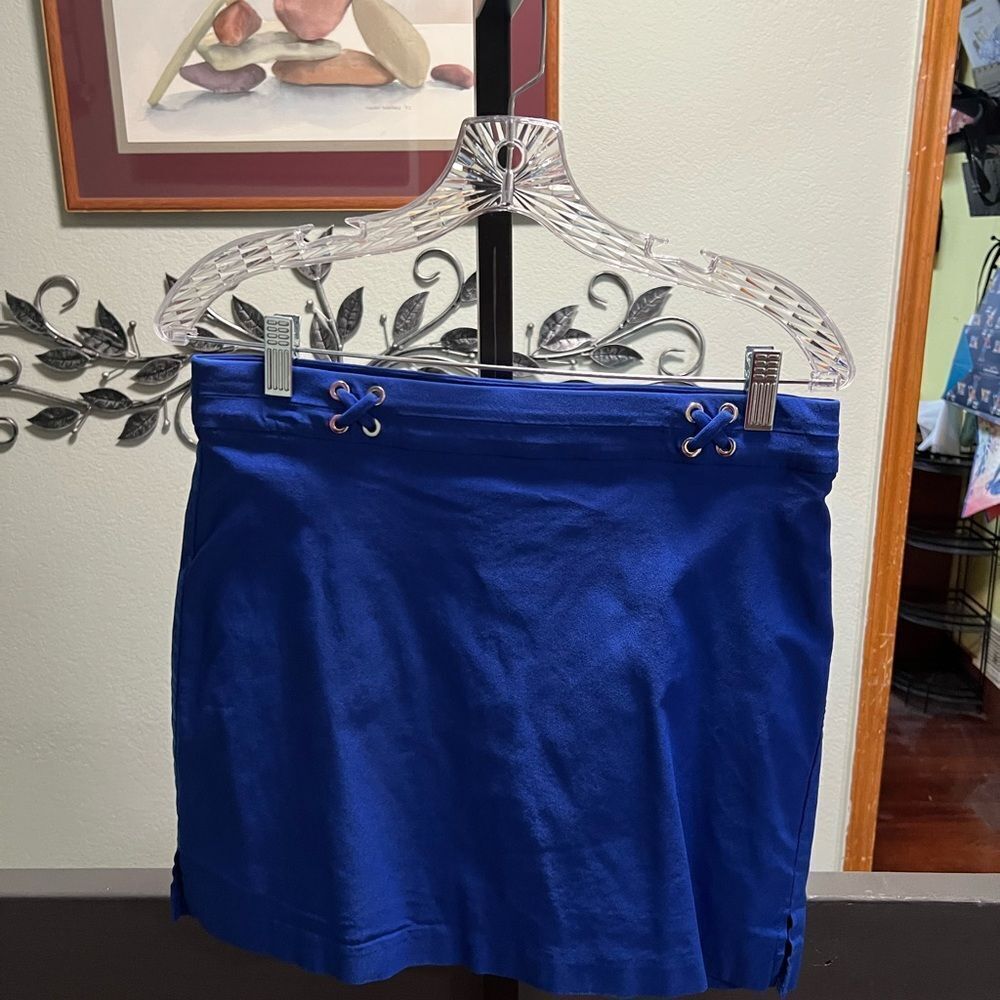 Rafaella Royal Blue Skirt with Lace-Up Accent Excellent Condition #DO181 - Picture 4 of 6